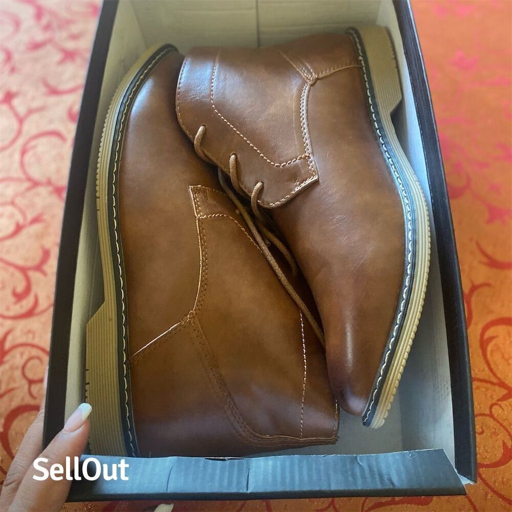 Nine West Men's Neilton Chukka Boots Brown Size 8.5 Lace Up